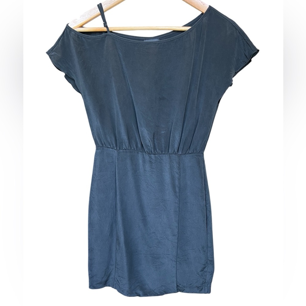 Banana Republic Asymmetrical Black Silk Dress